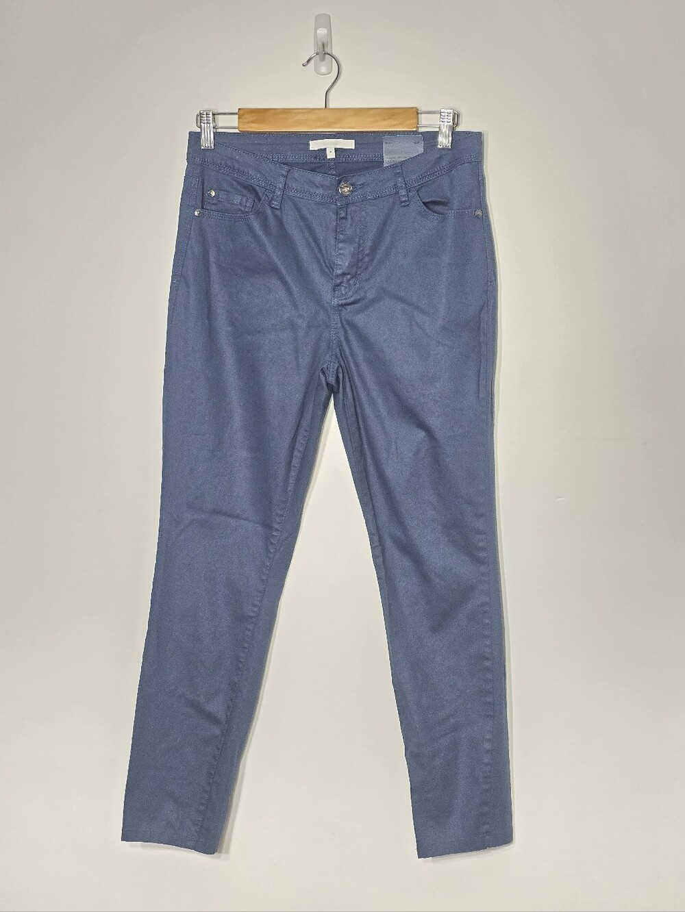 Max Cocos Blue Straight Legged Cotton Classic Casual Office Pants Size 8